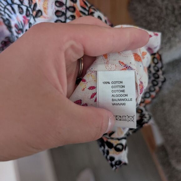 Anthropologie Antik Batik Samsa Eyelet Embroidered Floral Tiered Dress Size M - Picture 8 of 11